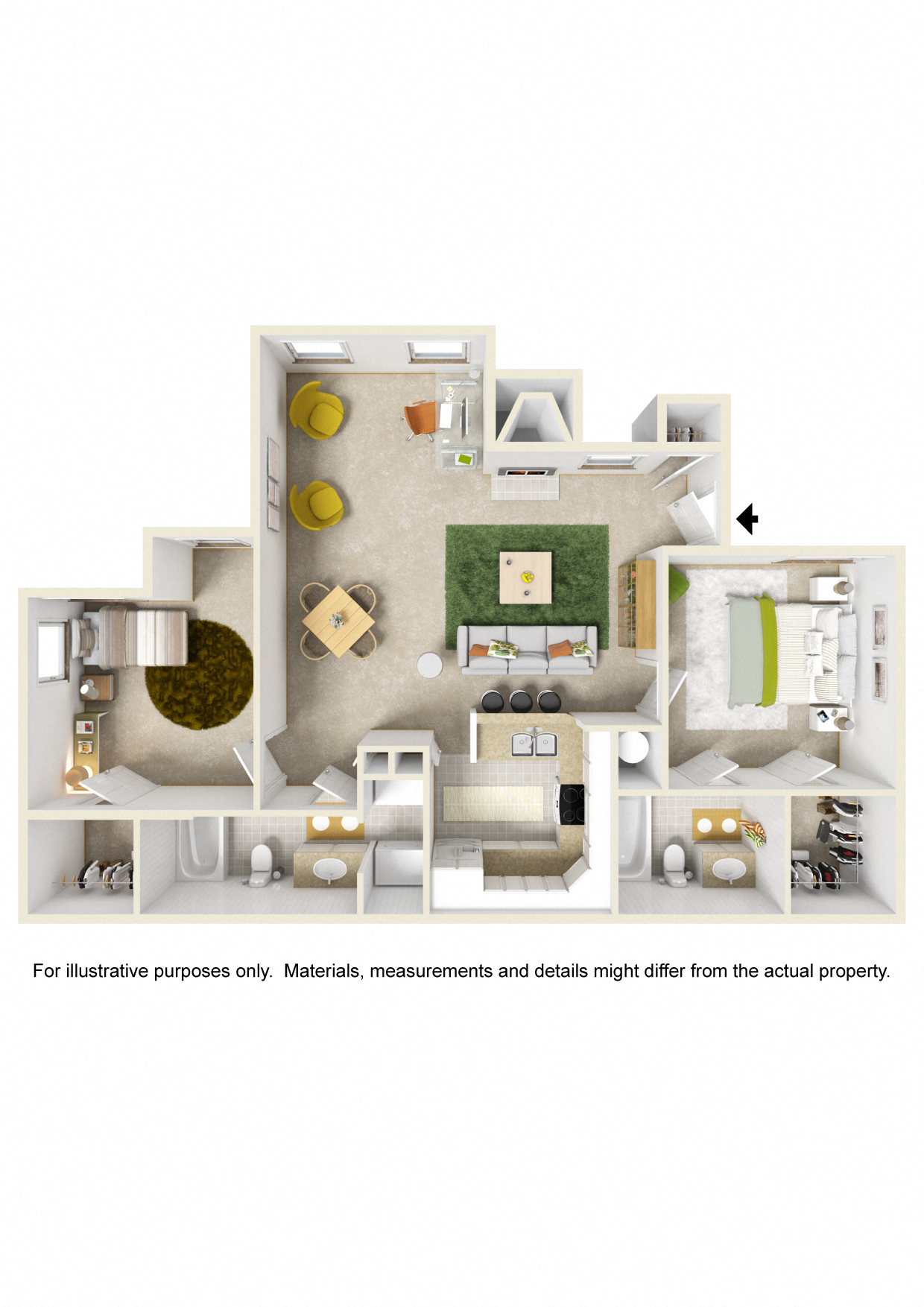 TWO BEDROOM - TWO BATH